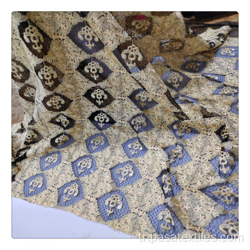 Nakış Tül Dantel Kumaş Elbise Altın Net Kumaşlar için Gelinlik
